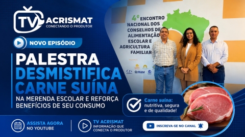 Palestra desmistifica carne suína na merenda escolar e reforça benefícios de seu consumo