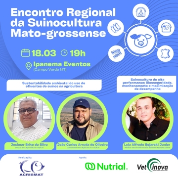 Encontro Regional da Suinocultura terá palestras sobre sanidade e questões ambientais, confira!